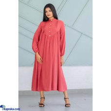 Cate High Neck Pin-tuck Button Up Maxi Dress Buy KICC Online for specialGifts