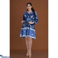 Pure Cotton Shades Of Blue Print Frill Dress Buy Innovation Revamped Online for specialGifts