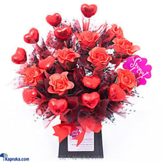 RED ROSE HEARTS CHOCOLATE Buy Sweet buds Online for specialGifts