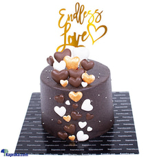 Endless Love Chocolate Cake With Golden Hearts Buy lover Online for specialGifts