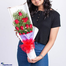 Winking Passion - 12  Red Rose Bouquet Buy valentine Online for specialGifts
