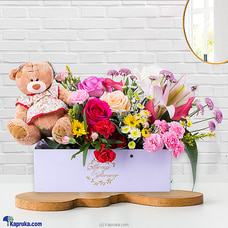 Teddy`s Floral Embrace Vase Buy you and me Online for specialGifts