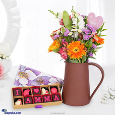 Love For Amma Floral Delight - Flower Arrangement With Java I Love Amma`10-piece Chocolate Box Buy Flower Republic Online for flowers