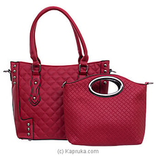 2- In- 1 Ladies' Office Handbag, Clutch Tote Purse (red) at Kapruka Online