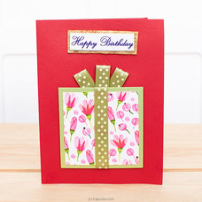 Green - Pink Gift Parcel Handmade Birthday Greeing Card at Kapruka Online