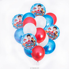 Paw Patrol Cartoon Theme Foil Balloon Set, 16 Pcs Set For Birthday Decoration Blue, White And Red Buy balloon Online for specialGifts