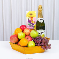 Classic Fruit And Goodies With A Classy Wood Tray - Fruit Basket Buy corporate Online for specialGifts