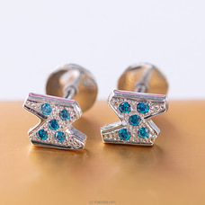 Z Earstud in 925 Sterling Silver studded with blue Cubic Zirconia Stones Buy Fashion | Handbags | Shoes | Wallets and More at Kapruka Online for specialGifts
