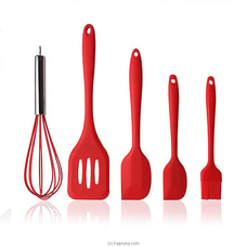 5pcs Silicone Kitchen Utensil Set - Nonstick Cookware Spatulas Brush Cooking Utensils Home Kitchen Utensils Set, Red Buy mothers day Online for specialGifts