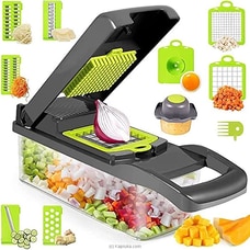 16 PCS Food Chopper Vegetable Chopper- Onion Chopper multifunctional Food Chopper with 8 Blades Slicer Dicer Cutter, - Dicing Machine, Adjustable Vege Buy new year Online for specialGifts