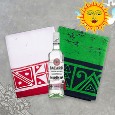 Avurudu Sarong With Bacardi Buy Order Liquor Online For Delivery in Sri Lanka Online for specialGifts