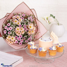 Floral Fiesta  Happy Birthday Bento Cake With Five Cupcakes Combo Pack Buy mothers day Online for specialGifts