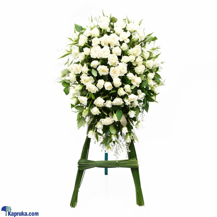 Funeral Wreath - White Roses Online at Kapruka | Product# flowers00T217