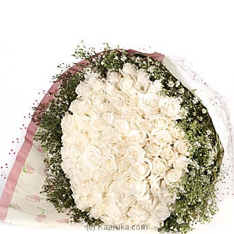 100 White Rose Bouquet Online at Kapruka | Product# flowers00T241