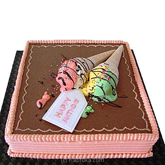 Happy Birthday Chocolate Cake- Pink- 3 LB(SHAPED CAKE) Online at Kapruka | Product# cakeFAB00193