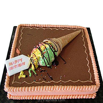 Happy Birthday Chocolate Cake- 2lb-(shaped CAKE) Pink Online at Kapruka | Product# cakeFAB00215_TC1