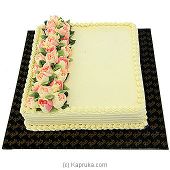 Welldeco Ribbon Cake With Flowers - 3lb-(shaped CAKE) Online at Kapruka | Product# cakeFAB00219