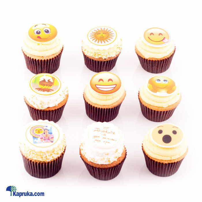 New Year Wishes With Emoji Cup Cakes- 9 Piece Online at Kapruka | Product# cakeHOME00171