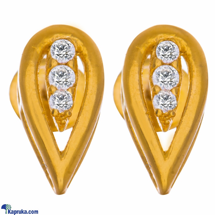 Vogue 22k gold ear stud set with 6 (c/Z) rounds Online at Kapruka | Product# vouge00111