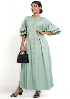 JULIET GREEN PUFF SLEEVE DRESS Buy NILS Online for specialGifts