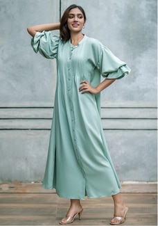 JULIET GREEN PUFF SLEEVE DRESS Buy NILS Online for specialGifts