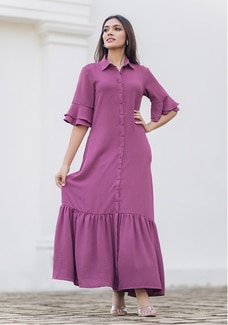 LAWSON PURPLE BUTTONED DETAIL DRESS Buy NILS Online for specialGifts