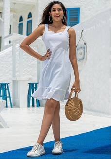 SENORITA SWEET HEART NECK WHITE DRESS Buy NILS Online for specialGifts