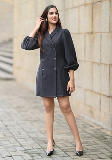 CAMILA BLACK BLAZER DRESS Buy NILS Online for specialGifts