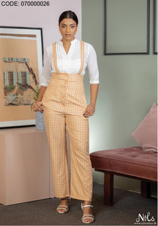 ZOY FRONT BUTTON ORANGE DUNGAREE Buy NILS Online for specialGifts
