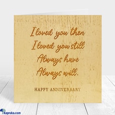 ` I Love You` Wooden Anniversary Card - Handmade Wooden Anniversary Greeting Card for Him or Her Buy Tharangas Crafts Online for specialGifts