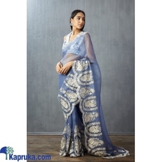 Blue Thai Organza Silk with Thread work Saree Buy Xiland Group Ventures Pvt Ltd Online for specialGifts