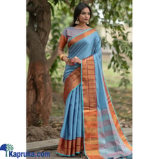 Peacock Blue Soft art silk weaving saree at Kapruka Online