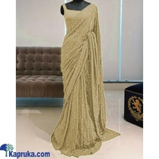 Beautiful Tone to Tone Sequence Work Cream color georgette saree Buy Xiland Group Ventures Pvt Ltd Online for CLOTHING