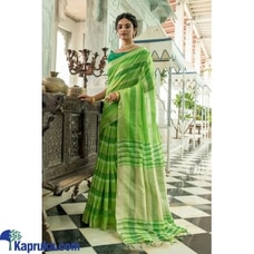 Pure linen with Katha weaving Saree Buy Xiland Group Ventures Pvt Ltd Online for specialGifts
