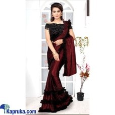 Maroon Stylish saree with stitched blouse Buy Xiland Group Ventures Pvt Ltd Online for CLOTHING