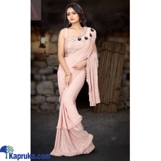 Peach Stylish saree with stitched blouse Buy Xiland Group Ventures Pvt Ltd Online for CLOTHING