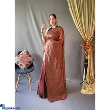 Pure Linen Tissue Saree with Copper Jari Buy Xiland Group Ventures Pvt Ltd Online for CLOTHING