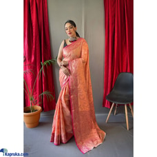 Pure Cotton Linen Saree with Copper and Rose Gold Zari Jaal Motifis Buy Xiland Group Ventures Pvt Ltd Online for specialGifts