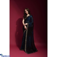 Sequence work Saree with diamond swarozki border Buy Xiland Group Ventures Pvt Ltd Online for CLOTHING