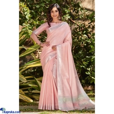Pure Tissue Linen Saree with Silver Zari Weaves Temple Border Buy Xiland Group Ventures Pvt Ltd Online for CLOTHING