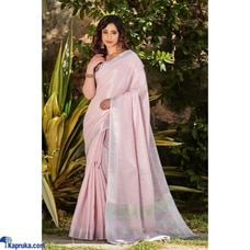 Pure Tissue Linen Saree with Silver Zari Weaves Temple Border Buy Xiland Group Ventures Pvt Ltd Online for specialGifts
