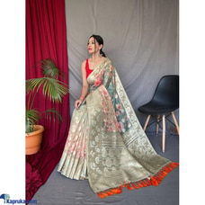 Pure Mushroom Silk mix zari Saree with Silver weaving Buy none Online for specialGifts