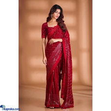 Georgette With Beautiful Heavy 7mm Sequence Embroidery Work C-Pallu Saree Buy Xiland Group Ventures Pvt Ltd Online for CLOTHING