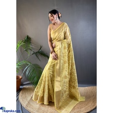 Tissue with golden weaving border saree Buy Xiland Group Ventures Pvt Ltd Online for specialGifts