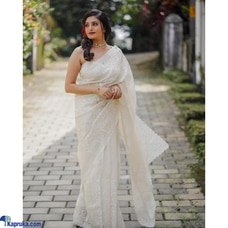 Pure soft organza silk saree with beautiful viscose thread embroidery work Buy Xiland Group Ventures Pvt Ltd Online for CLOTHING