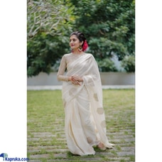 Linen saree with woven zari jacq design Buy Xiland Group Ventures Pvt Ltd Online for CLOTHING