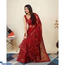 Soft Net Chikankari Embroidery design Saree Buy Xiland Group Ventures Pvt Ltd Online for CLOTHING