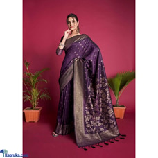 Banarasi Raw Silk saree with all over zari weaving pattern and zari border with fancy tassels Buy Xiland Group Ventures Pvt Ltd Online for CLOTHING