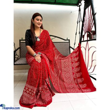 Ajrakh Digital Print Muslin fabric Saree Buy Xiland Group Ventures Pvt Ltd Online for CLOTHING
