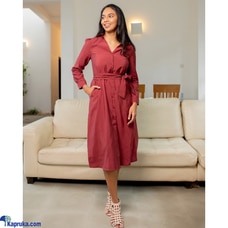 Lillian Midi Dress -Maroon Buy JoeY Clothing Online for specialGifts